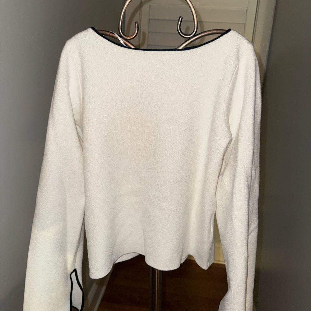 Reserved Cream and Black Knit Top